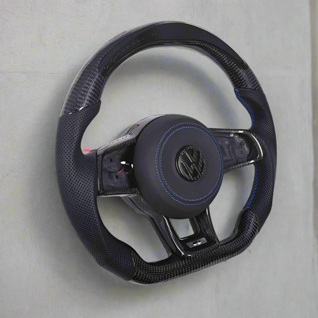 Volkswagen Golf MK7 GTI & R Carbon Fiber Steering Wheel (Fits All 2010+ Models with Upgrade Packages) - Los Santos Customs