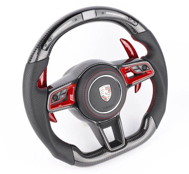 2017+ Porsche Macan Custom Carbon Fiber Steering Wheel - Los Santos Customs