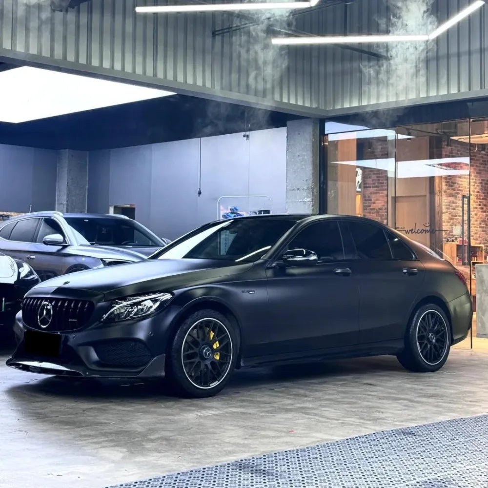 Matte Deep Black Car Vinyl Wrap - Los Santos Customs