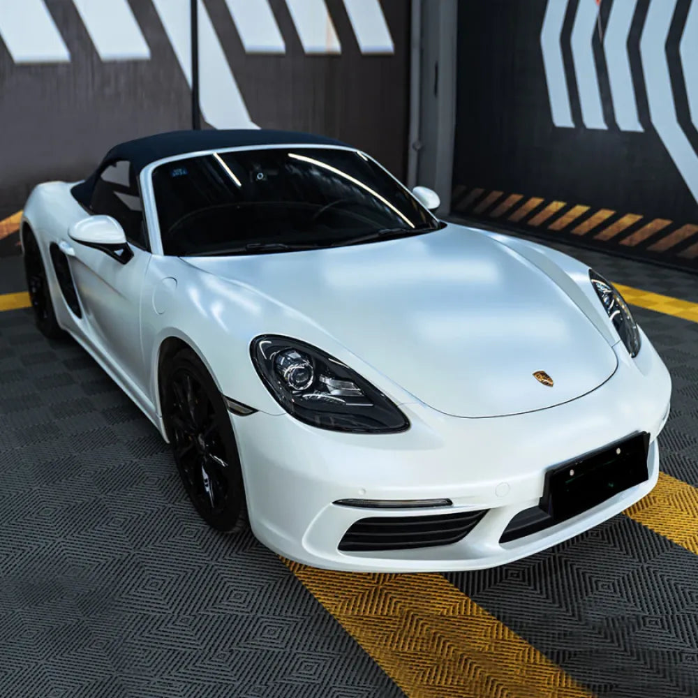 Matte Metallic Pearl White Car Vinyl Wrap - Los Santos Customs