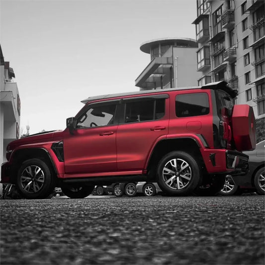 Super Chrome Metallic Romani Red Car Vinyl Wrap - Los Santos Customs