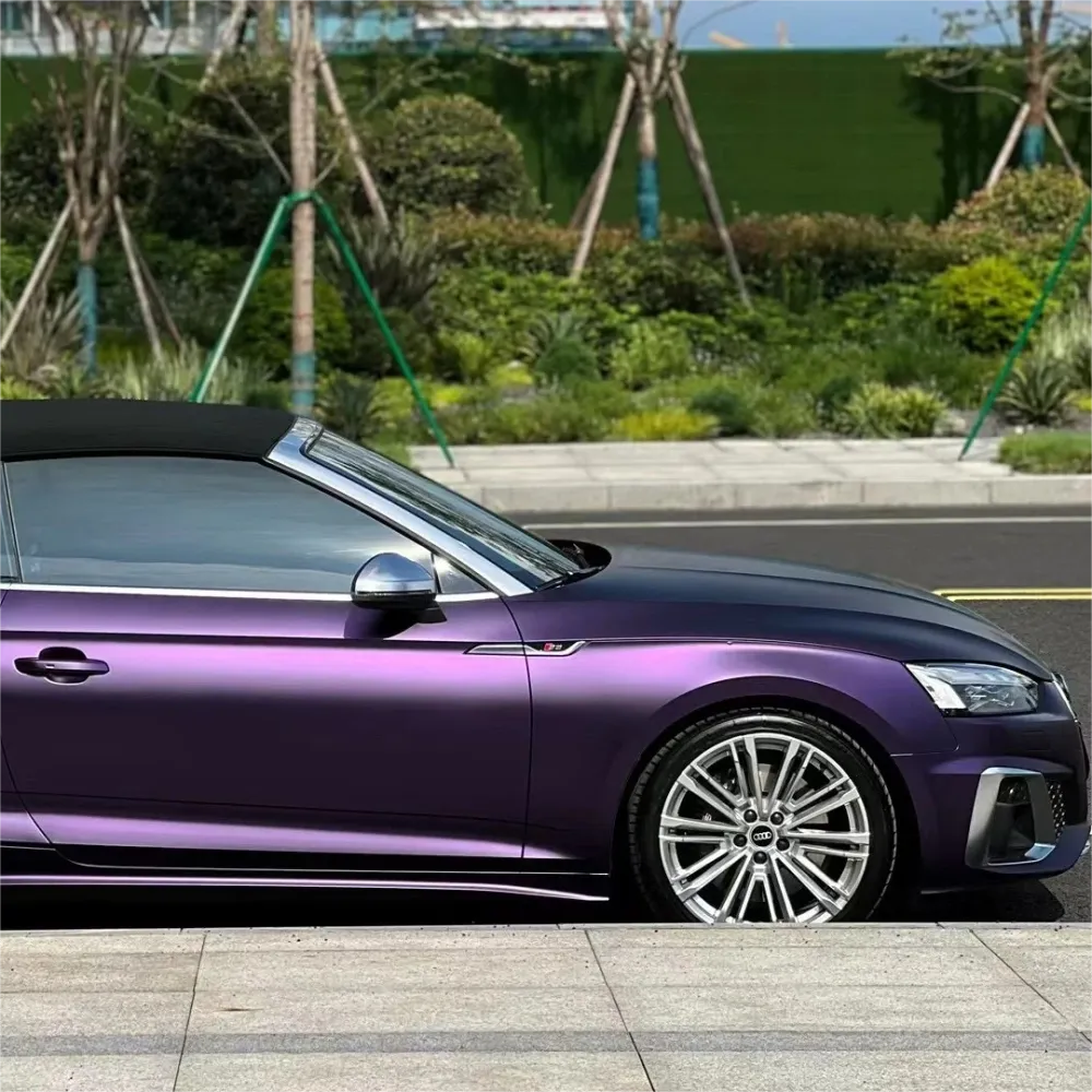 Ultra Matte Metallic Dark Purple Car Vinyl Wrap - Los Santos Customs