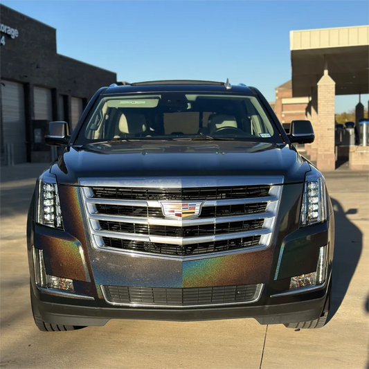 Matte Metallic Rainbow Laser Black Car Vinyl Wrap - Los Santos Customs