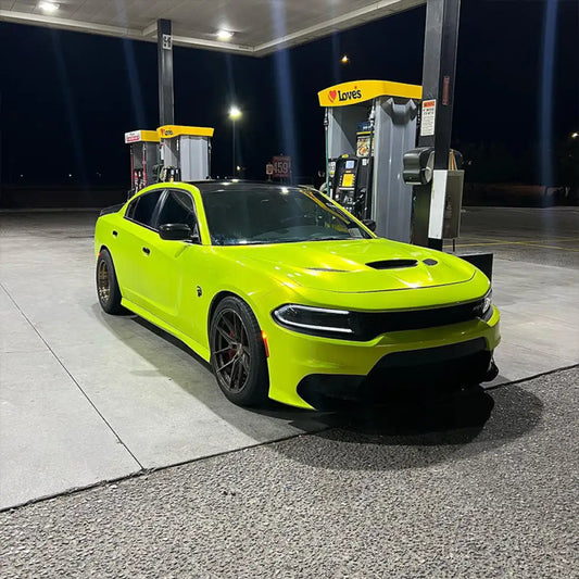 Gloss Fluorescent Neon Yellow Car Vinyl Wrap - Los Santos Customs